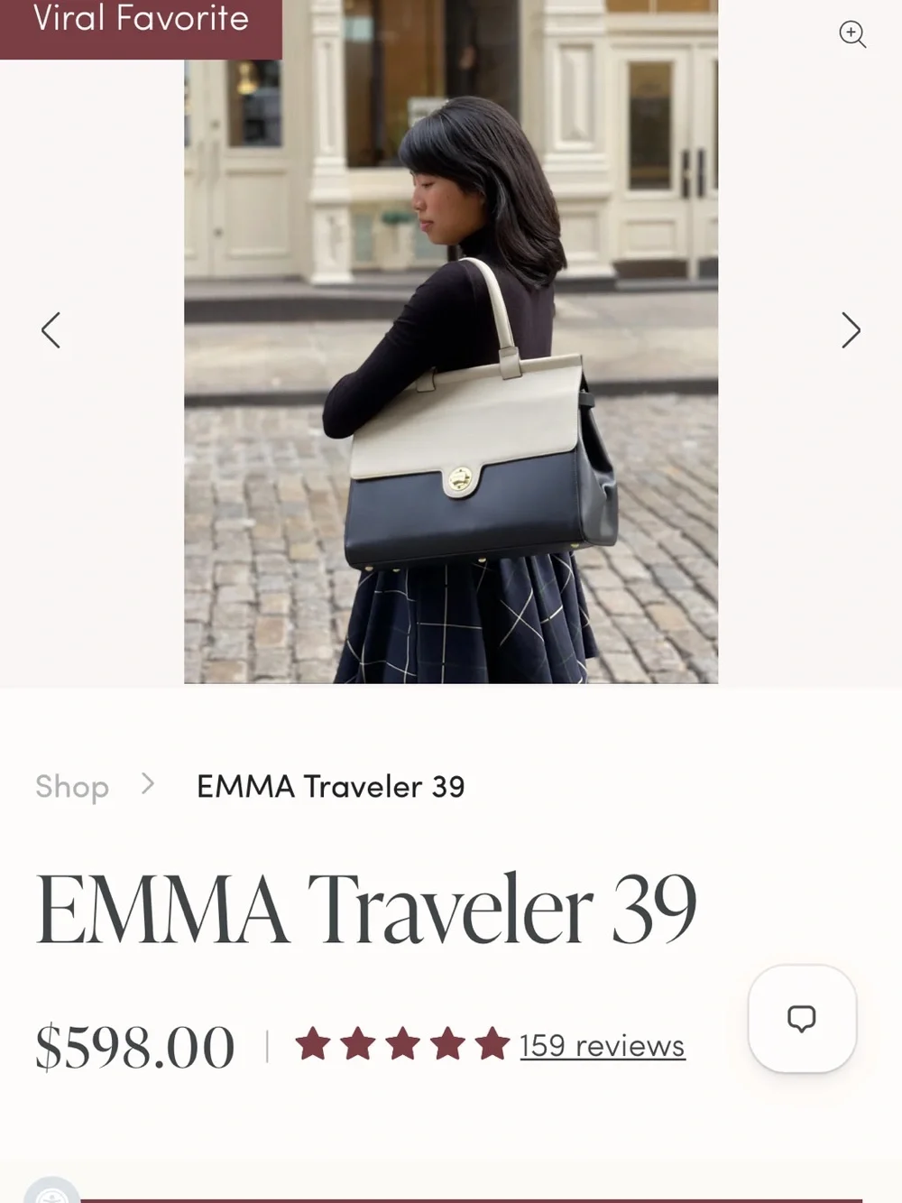 JEMMA Emma Traveler Two-Tone Black and Cream Laptop Tote Bag